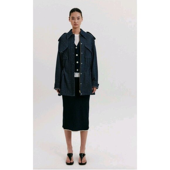 EENK Straight Knit Skirt Navy. WS363 - Picture 2 of 4